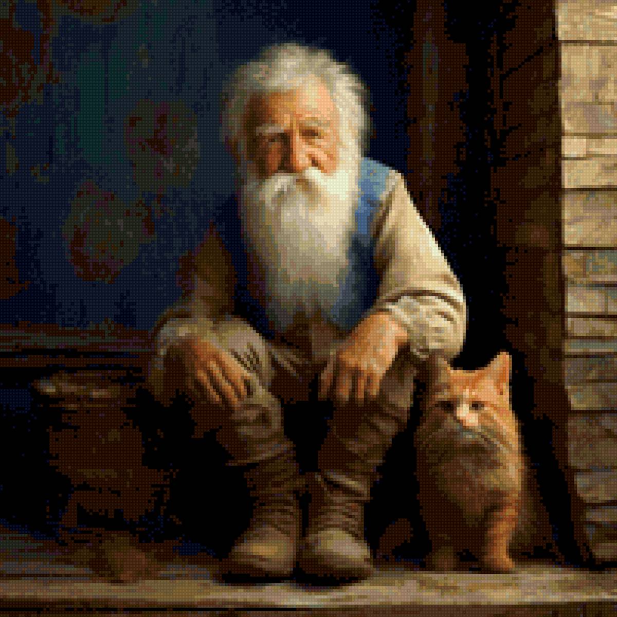 домовой с рыжим котом - домовой с рыжим котом - предпросмотр