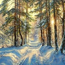 Схема вышивки «Утро в зимнем лесу»