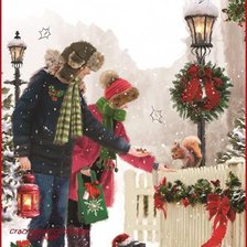 Схема вышивки «Llevando regalos de noche buena»