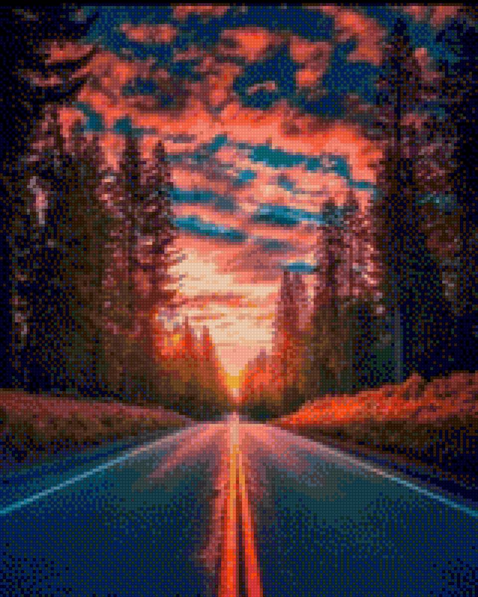 Puesta de sol por la tarde. - предпросмотр