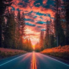 Puesta de sol por la tarde.