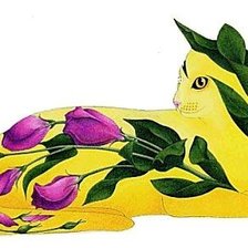 Схема вышивки «Gato florido»