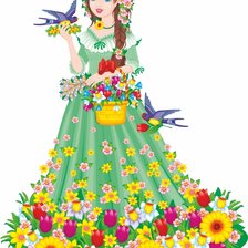 Схема вышивки «Niña golondrinas»