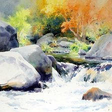 Схема вышивки «Водопад акварелью»