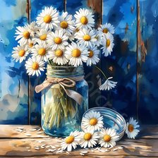 Схема вышивки «Букет ромашек»