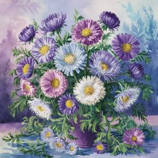 Схема вышивки «Букет астр»