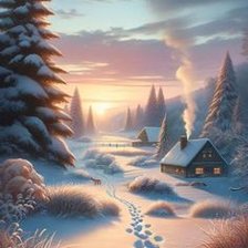 Схема вышивки «Зимний вечер»