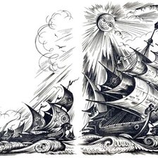 Схема вышивки «корабль»