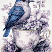 Схема вышивки «птица»