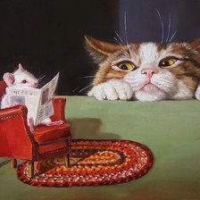 Схема вышивки «Обнаглевший мышь»