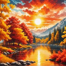 Схема вышивки «Осенний закат»