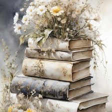 Схема вышивки «КНИГИ С ЦВЕТАМИ»