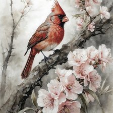 Схема вышивки «КРАСНЫЙ КАРДИНАЛ»