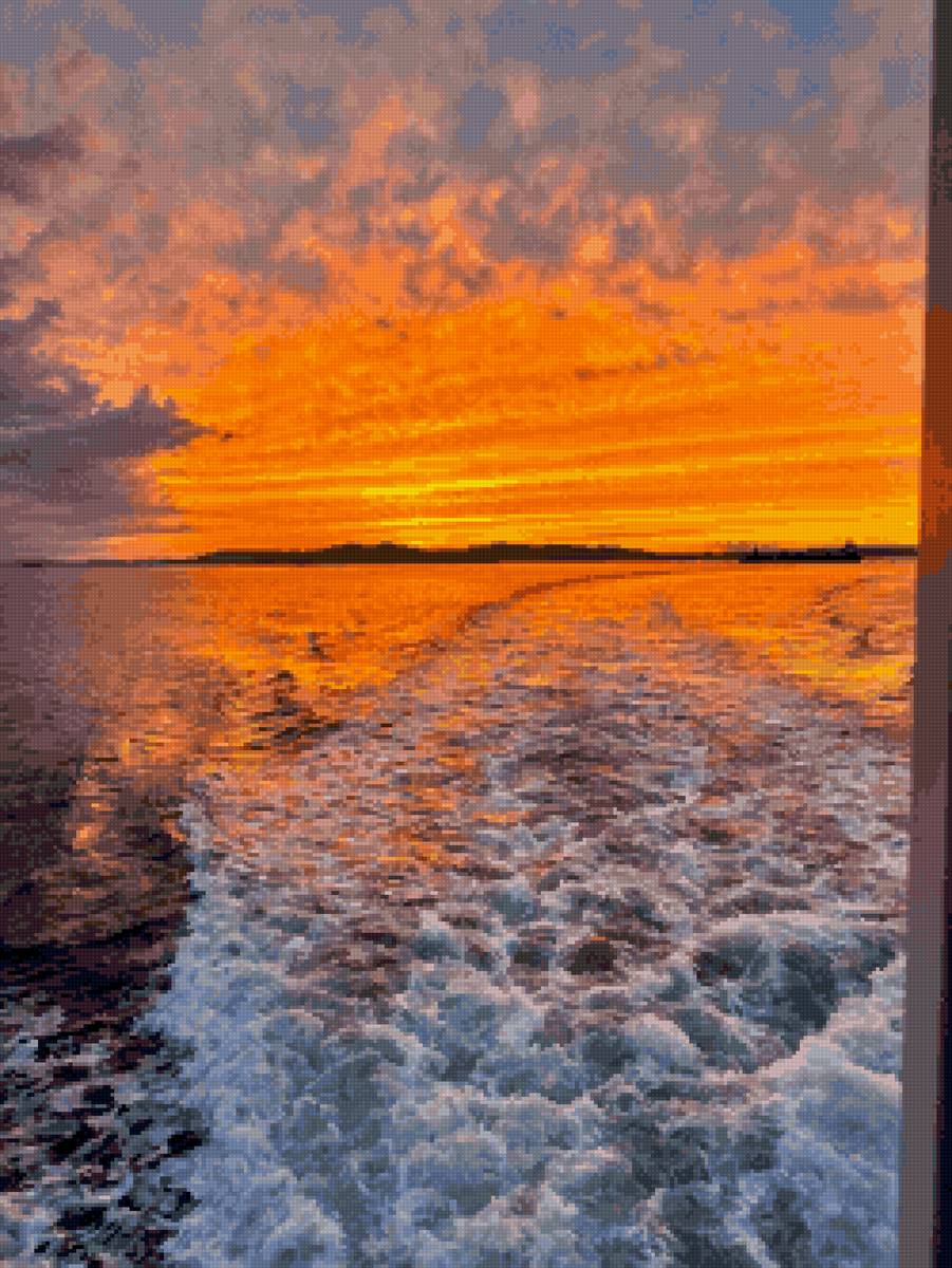 Закат на морской прогулке - закат, море - предпросмотр