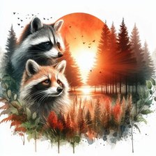 Схема вышивки «Еноты»