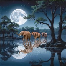 Схема вышивки «Слоны»