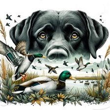 Схема вышивки «охота»