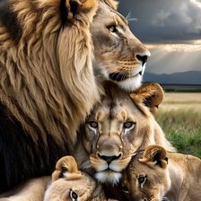 Схема вышивки «Семья львов»