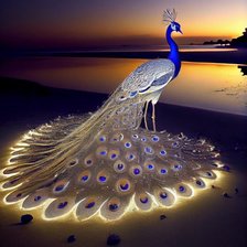 Схема вышивки «Павлин закат»