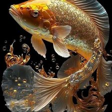 Схема вышивки «Золотая рыбка»