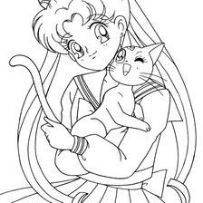 Схема вышивки «Сейлор Мун с Луной»