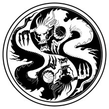 Схема вышивки «Драконы в круге»