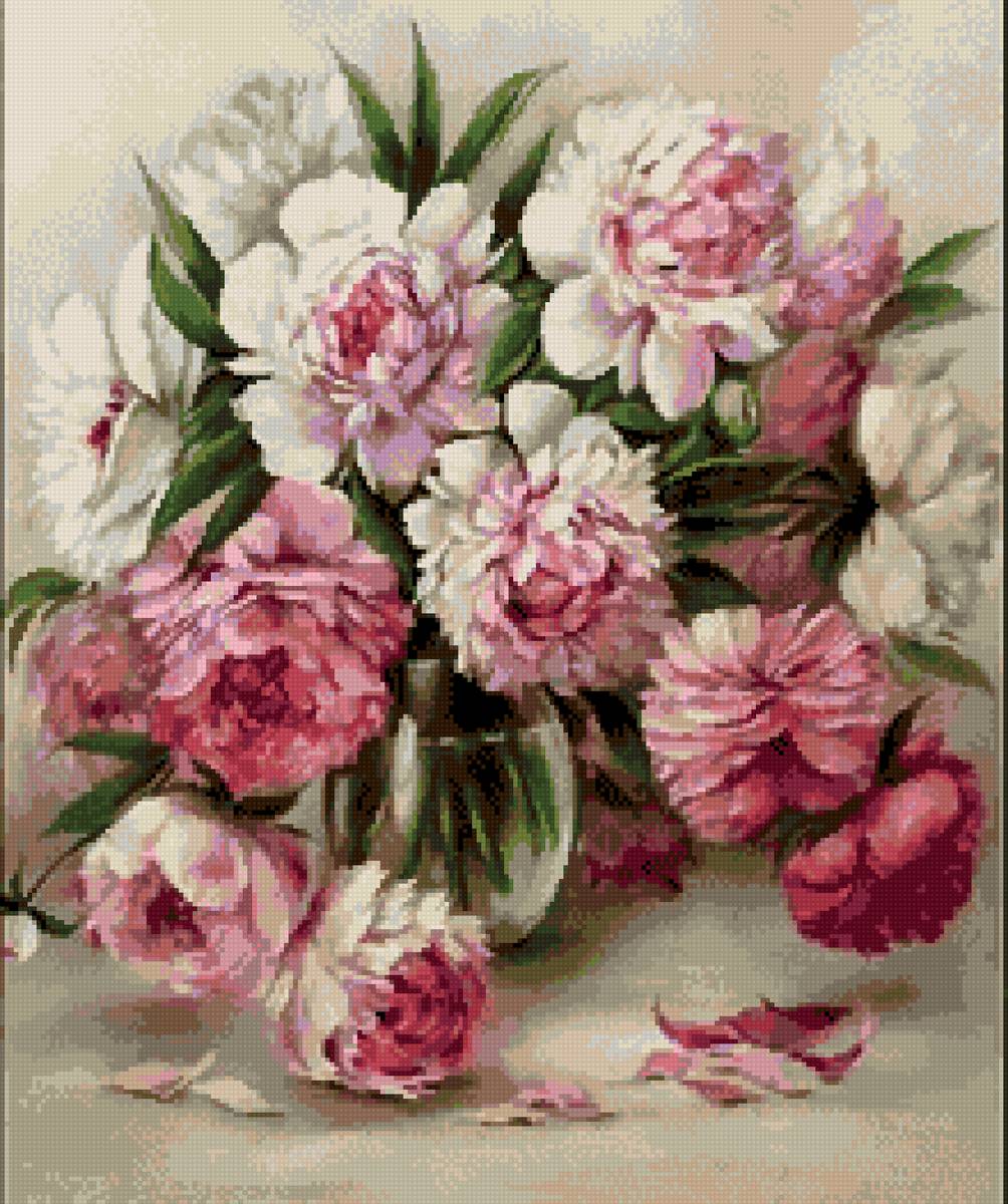 пионы в вазе - предпросмотр