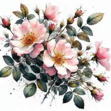 Схема вышивки «Розовый шиповник»