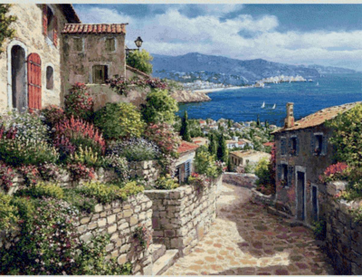 Сэм Парк - У моря - море, улочка, дорога к морю, южный берег - предпросмотр