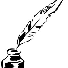 Схема вышивки «Перо и чернильница»