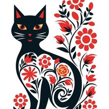 Схема вышивки «котик»