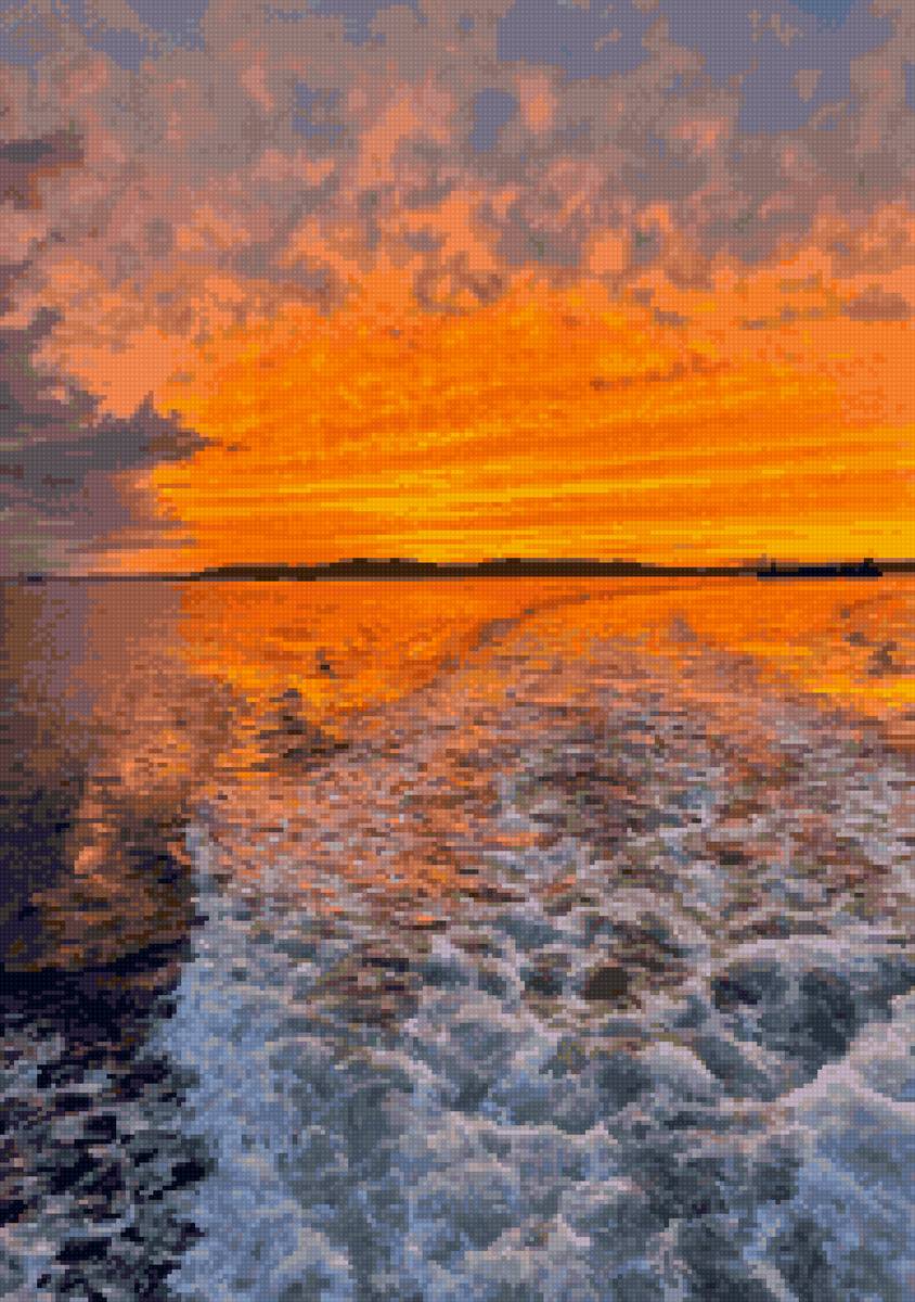 Закат на морской прогулке - предпросмотр