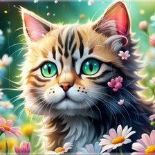 Схема вышивки «Котик»