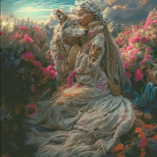 Схема вышивки «Mujer lobo»