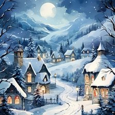 Схема вышивки «зимний город1»