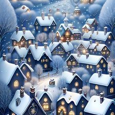 Схема вышивки «зимний город3»