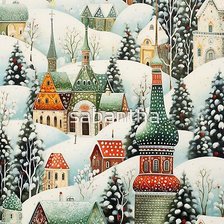 Схема вышивки «зимний город6»