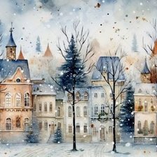 Схема вышивки «зимний город9»