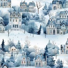 Схема вышивки «зимний город10»