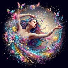 Схема вышивки «Цветная леди»