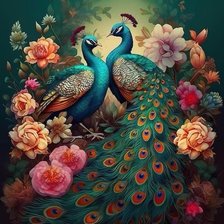 Схема вышивки «Павлины»