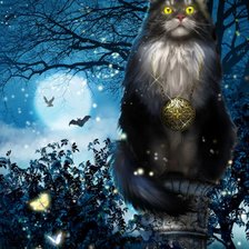 Схема вышивки «Кот Бабы Яги»