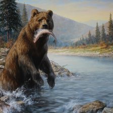 Схема вышивки «Медведица в реке»