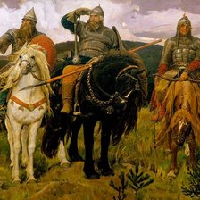 Схема вышивки «Три богатыря»