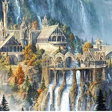 Схема вышивки «Замок в горах»