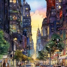 Схема вышивки «ночной город5»