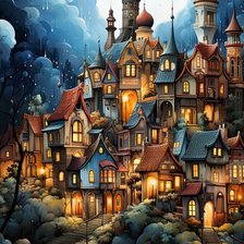 Схема вышивки «ночной город7»