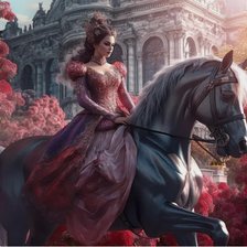 Схема вышивки «Девушка на коне»