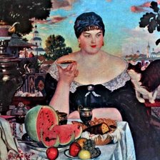 Схема вышивки «Кустодиев Чаепитие»