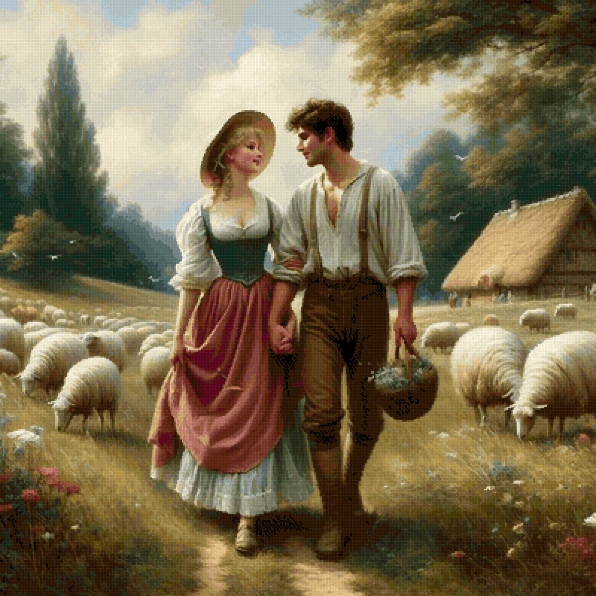 Влюблённые - девушка, юноша, прогулка - предпросмотр